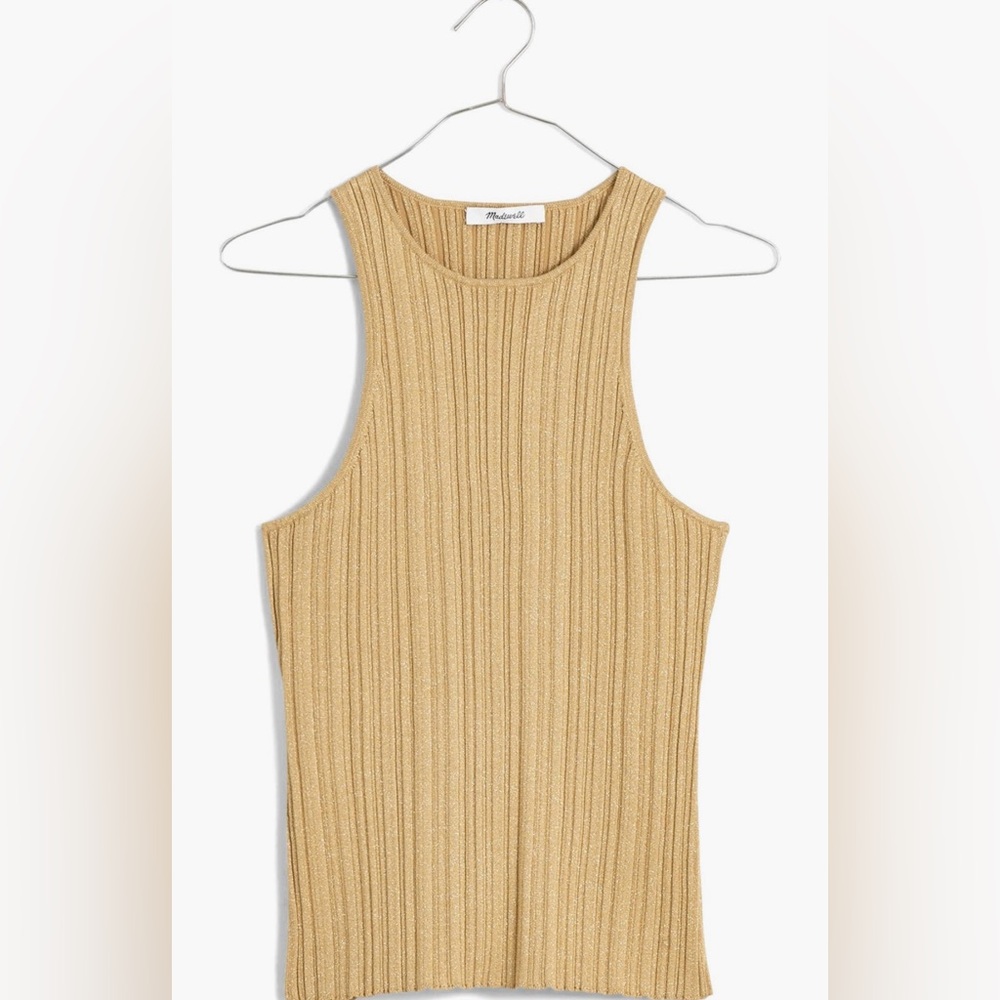 NWT Madewell The Signature Shimmer Knit Cutaway Sweater Tank